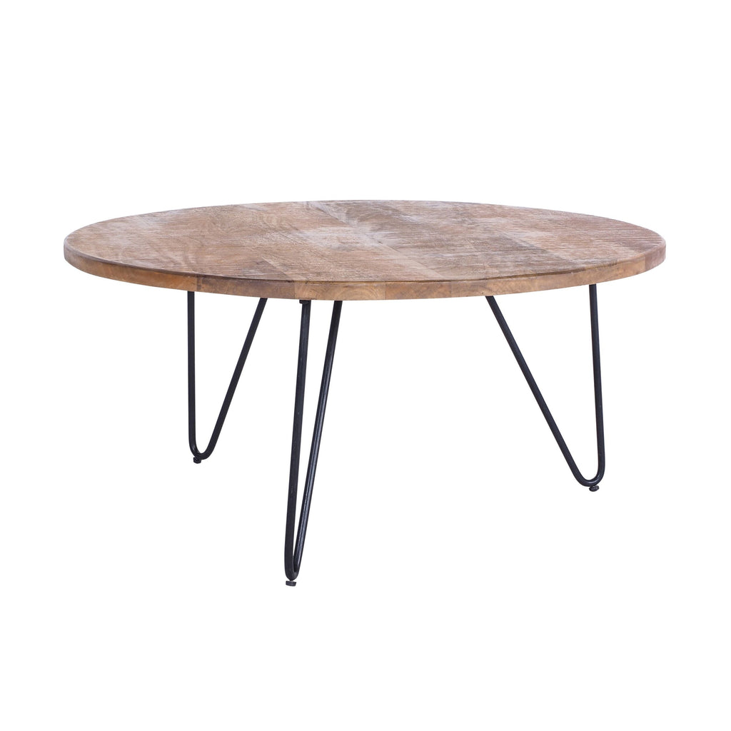 Parker Round Solid Timber Coffee Table Natural Walnut