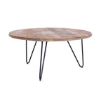 Table basse ronde Parker en bois massif Noyer naturel