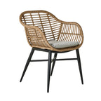 Chaise de salle à manger d'extérieur en osier et rotin naturel