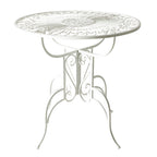 Table de jardin bistro en acier Arles Blanc brillant