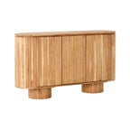 Buffet Kade en bois d'acacia 3 portes | 140 cm | Rainures verticales | Rangement moderne