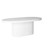 Table à manger d'extérieur Ripple en aluminium courbé blanc 6 places