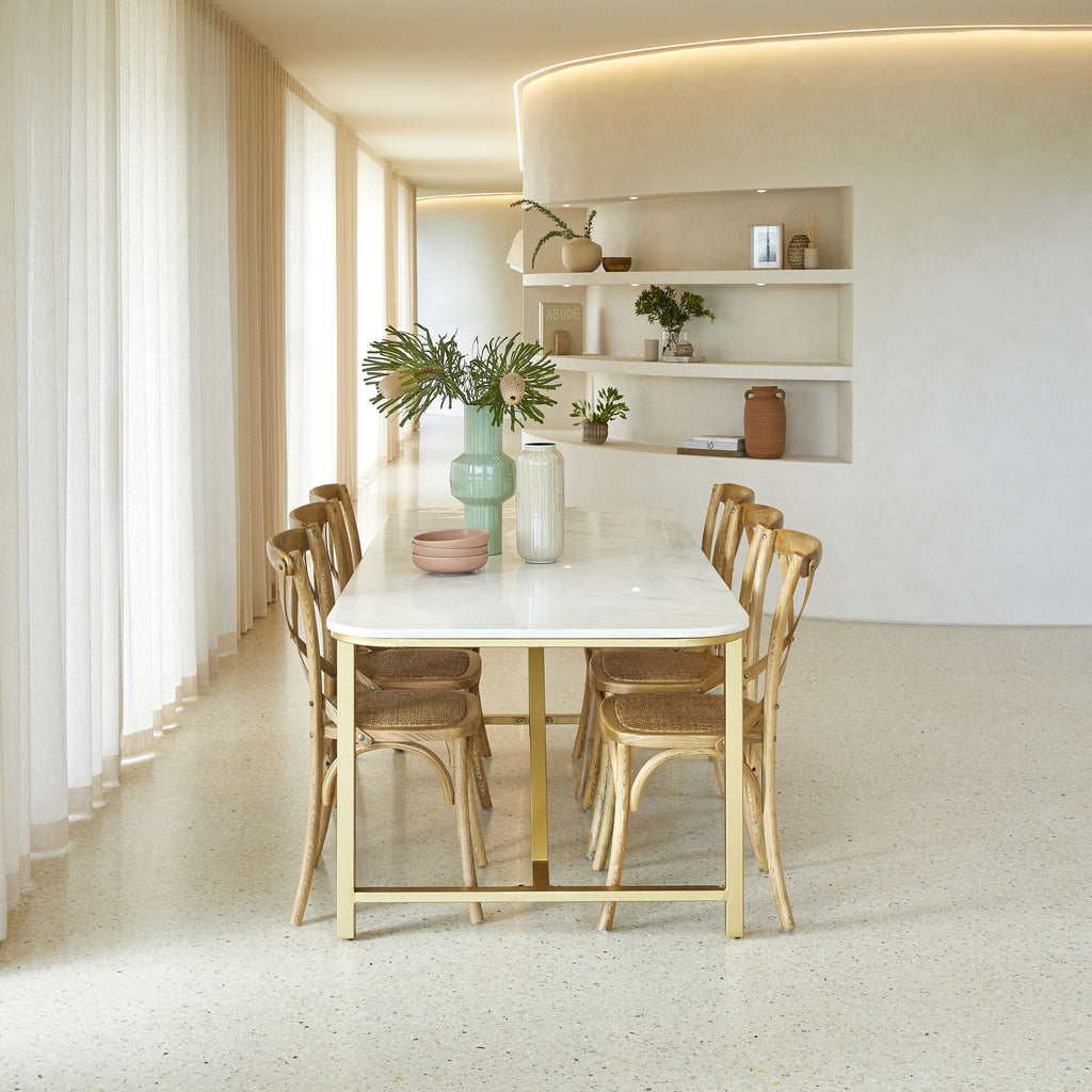Provincial Cross Back Dining Chair Natural Oak
