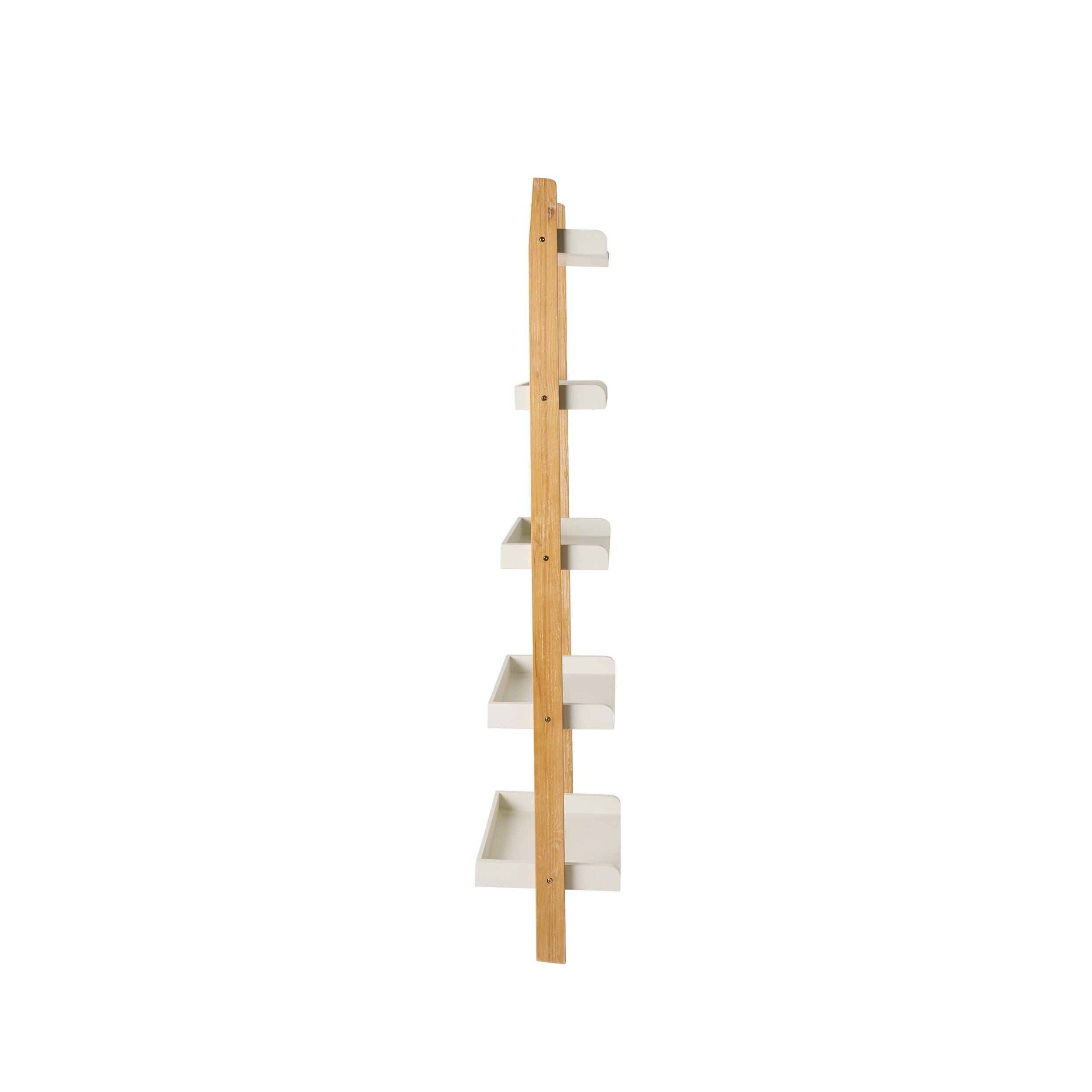 Clover Ladder Open Timber Shelving Unit White 185x60cm