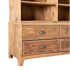 Meuble bibliothèque Kalise avec 6 tiroirs en bois de récupération marron vintage