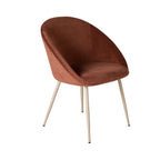 Chaise de salle à manger Aubrey en velours caramel