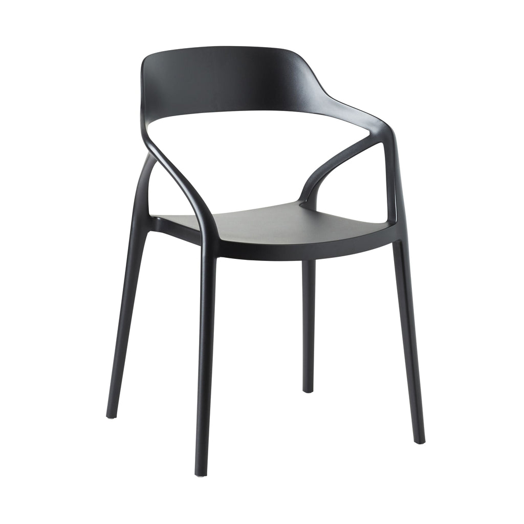 Inigo Outdoor Aluminium Stackable Dining Chair Matte Black
