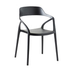 Chaise de salle à manger empilable Inigo en aluminium, noir mat