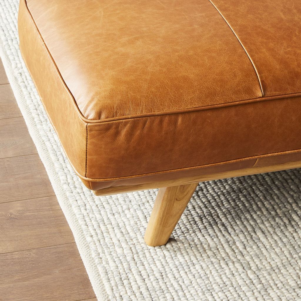 Carson Leather Ottoman Dakota Vintage Brown