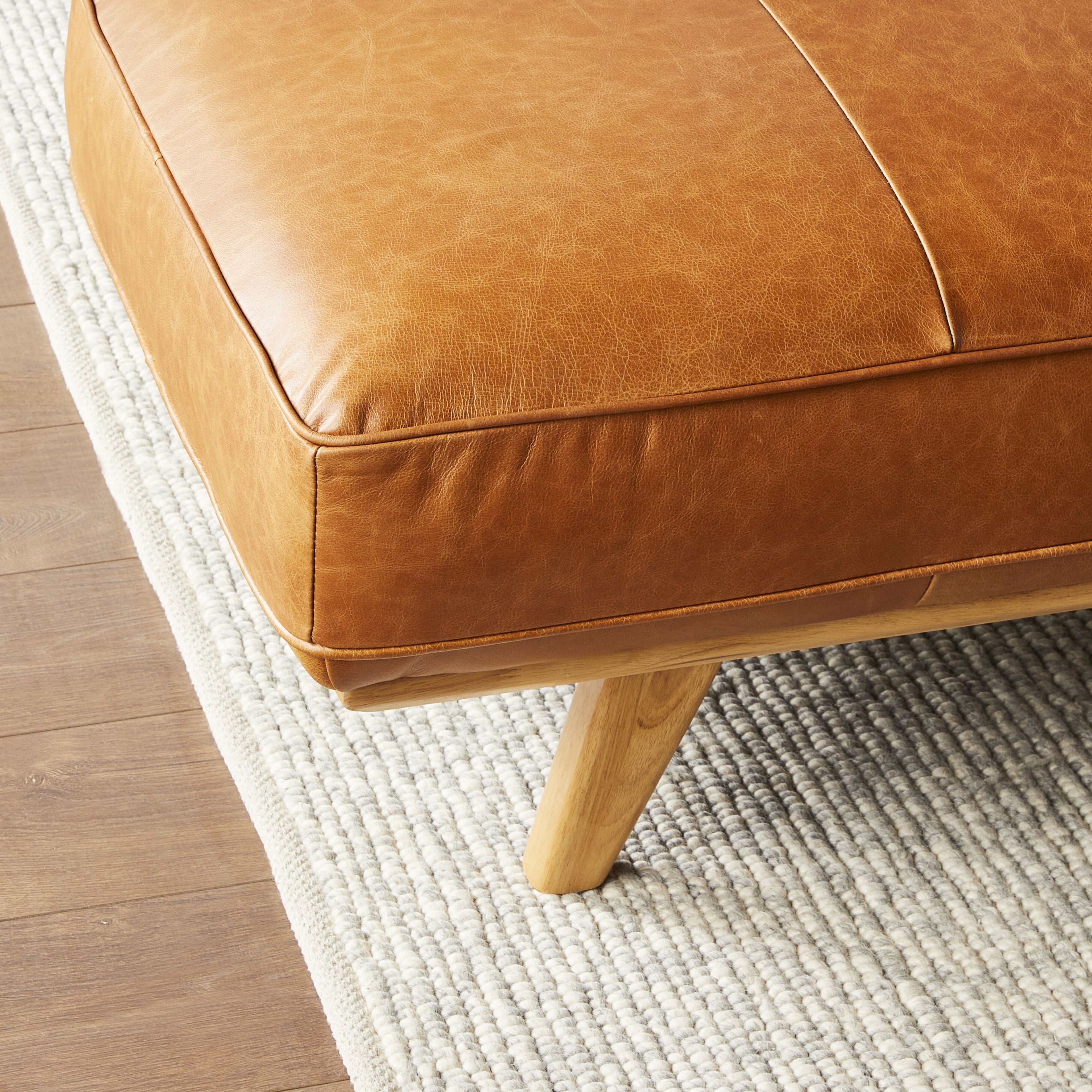 Carson Leather Ottoman Dakota Vintage Brown