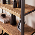 Étagère Fulham Mid Century en bois naturel, taille M, 200x120cm