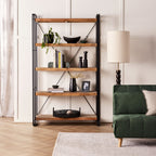 Étagère Fulham Mid Century en bois naturel, taille M, 200x120cm