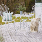 Table de jardin bistro en acier Arles Blanc brillant