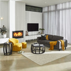 Pouf rond Edie Solace Moutarde