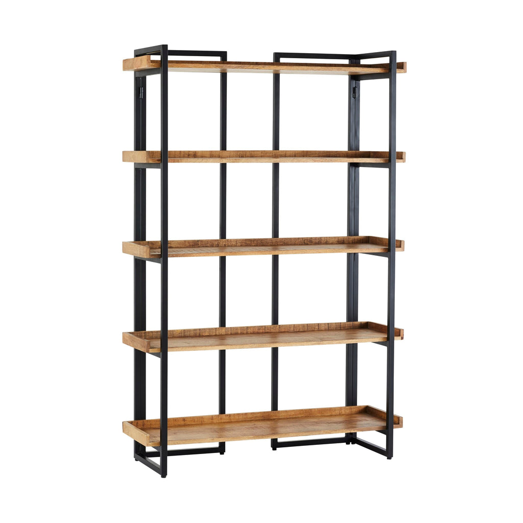 Emery Industrial Open Metal Tall Shelving Unit Black 180x120cm