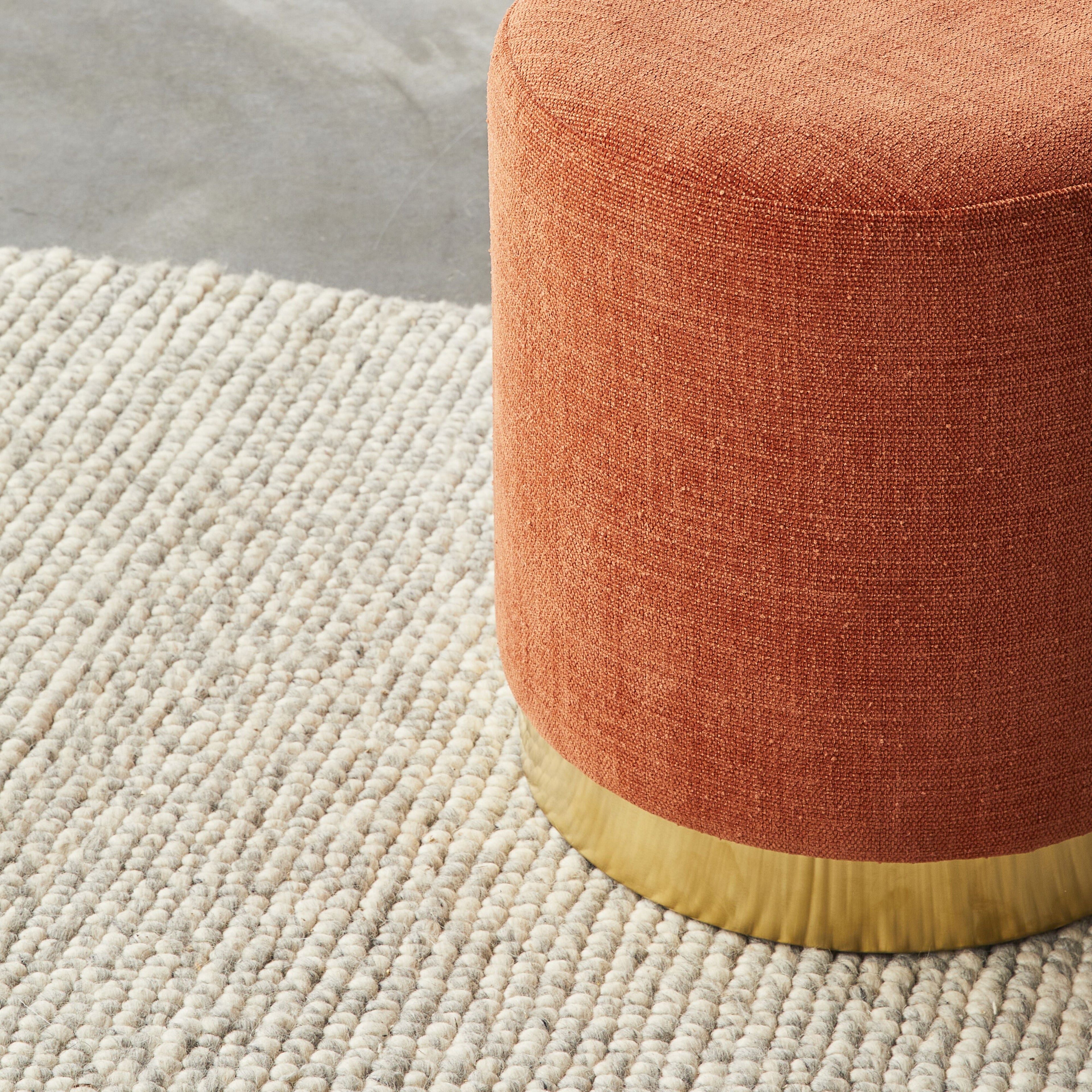 Edie Round Ottoman Solace Tangerine