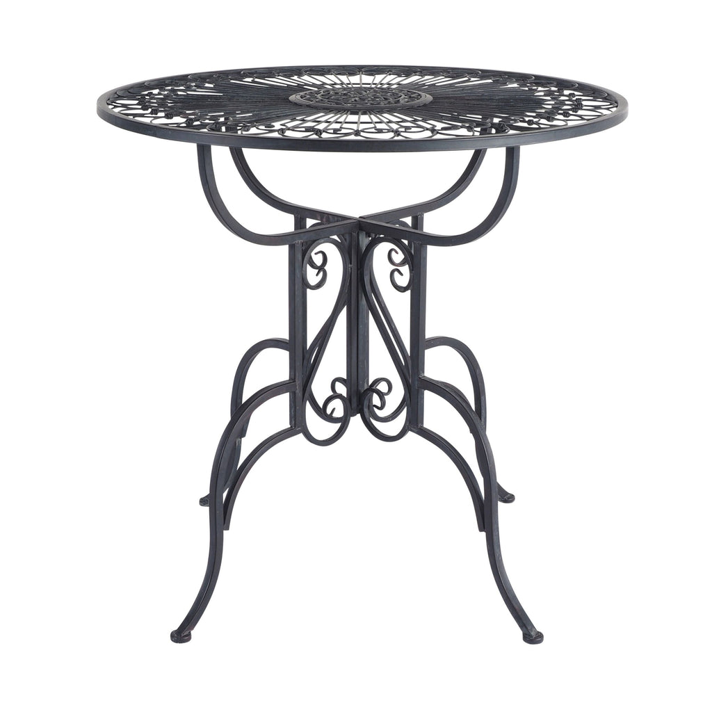 Arles French Bistro Steel Garden Table Matte Black