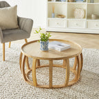 Table basse Ink Round en chêne massif naturel
