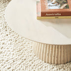 Table basse en bois massif Agnia, chêne naturel, style scandinave