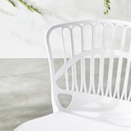 Chaise de salle à manger tapissée Romy Coastal Blanc éclatant