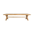 Reclaimed Teak Cross Leg Solid Timber Dining Table Natural 320cm