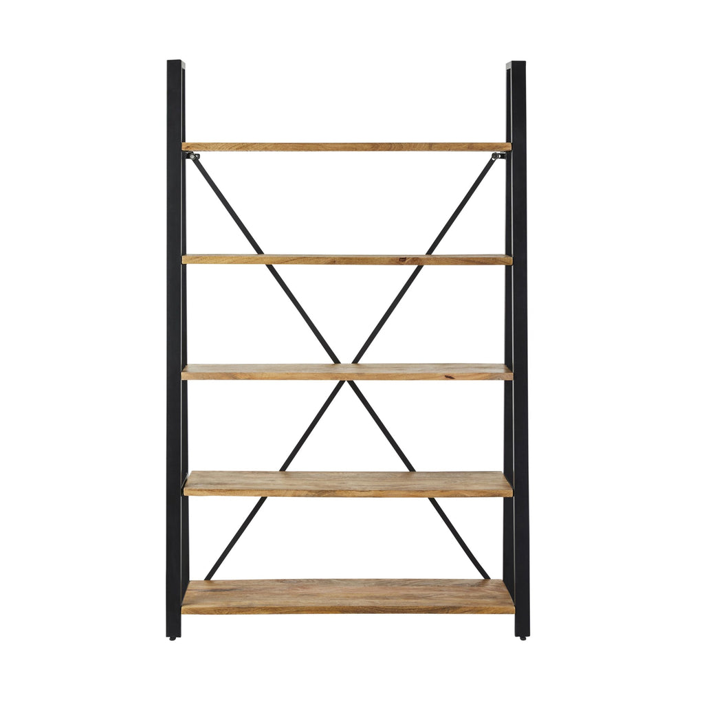 Fulham Mid Century Timber Large Ladder Shelving Unit Natural 193x121cm