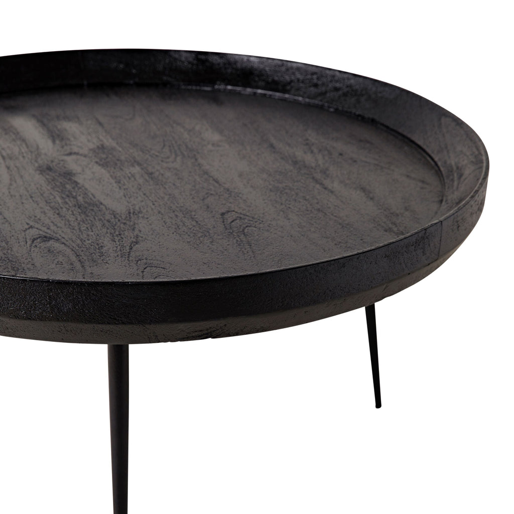 Luna Round Solid Timber Coffee Table Matte Black