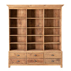 Meuble bibliothèque Kalise avec 6 tiroirs en bois de récupération marron vintage