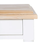 Table Basse Clover 1 Tiroir en Bois Massif Blanc Naturel