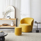 Pouf rond Edie Solace Moutarde