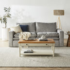 Table Basse Clover 1 Tiroir en Bois Massif Blanc Naturel