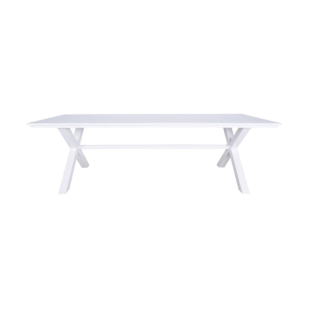 Blake Outdoor Aluminium Dining Table Gloss White 240cm