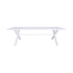 Table à manger d'extérieur Blake en aluminium, blanc brillant, 240 cm