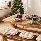 Table à manger en teck recyclé à piètement croisé, bois massif, naturel, 260 cm