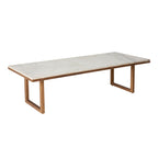 Table basse ronde Waratah en marbre, plateau blanc, or