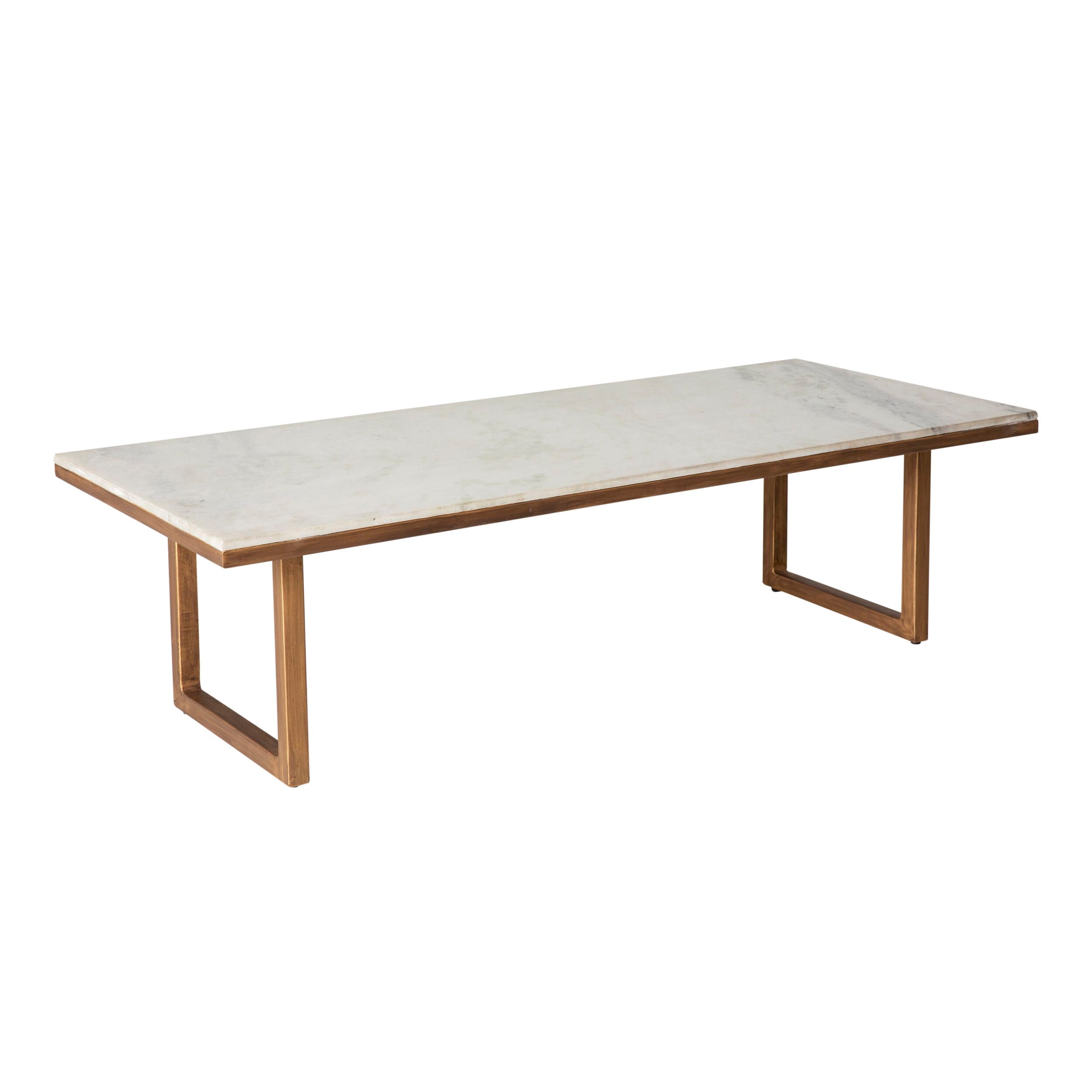 Waratah Round Marble Top Coffee Table White Gold