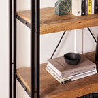 Étagère Fulham Mid Century en bois naturel, taille M, 200x120cm