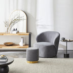 Pouf rond Edie Solace bleu égéen