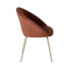 Chaise de salle à manger Aubrey en velours caramel