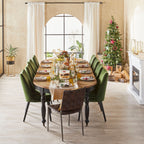 Chaise de salle à manger en velours vert olive