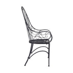 Chaise de jardin Arles Bistro française en acier noir mat