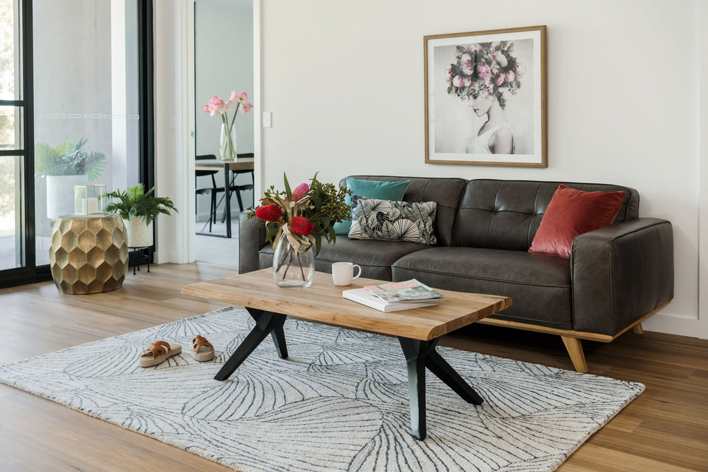 River Live Edge Solid Timber Coffee Table Natural Brown