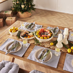 Table à manger en teck recyclé à piètement croisé, bois massif, naturel, 260 cm