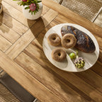 Table à manger en teck recyclé massif avec pieds croisés, finition naturelle, 320 cm