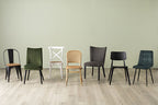 Chaise de salle à manger en velours vert olive