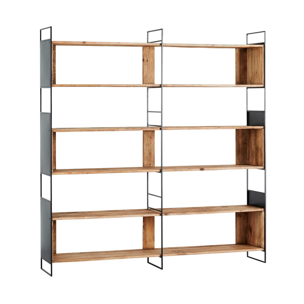 Miles Industrial Metal Tall Shelving Unit Black 190x180cm