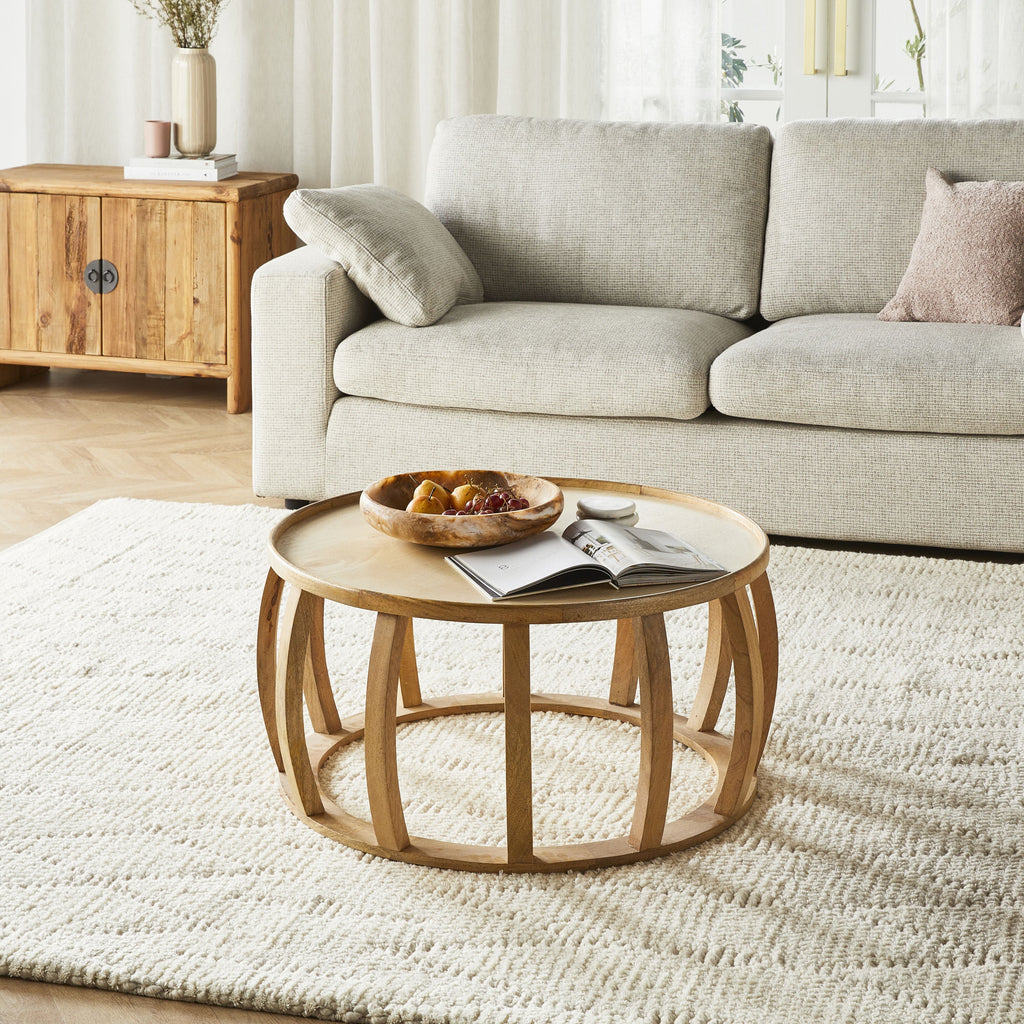 Ink Round Solid Timber Coffee Table Natural Oak