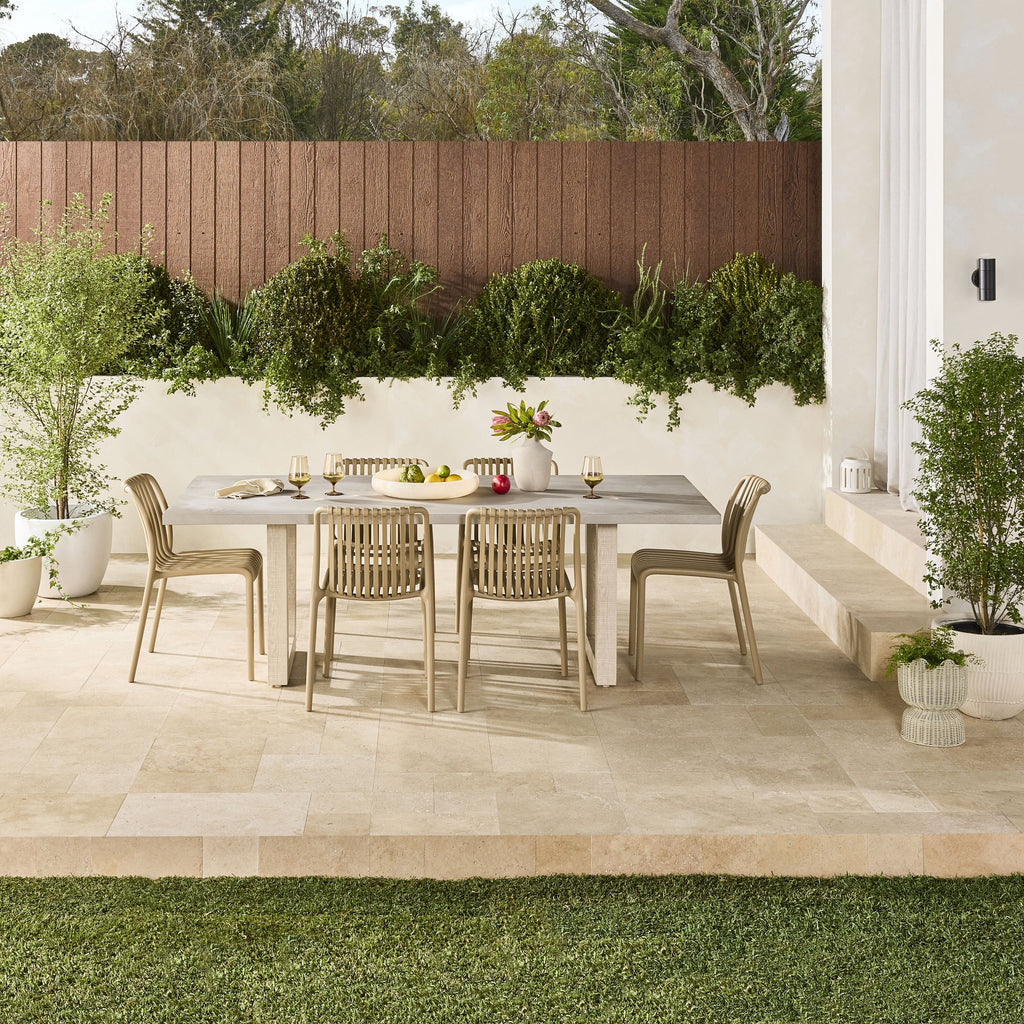Mantara Outdoor Teak Timber Dining Table Natural 220cm