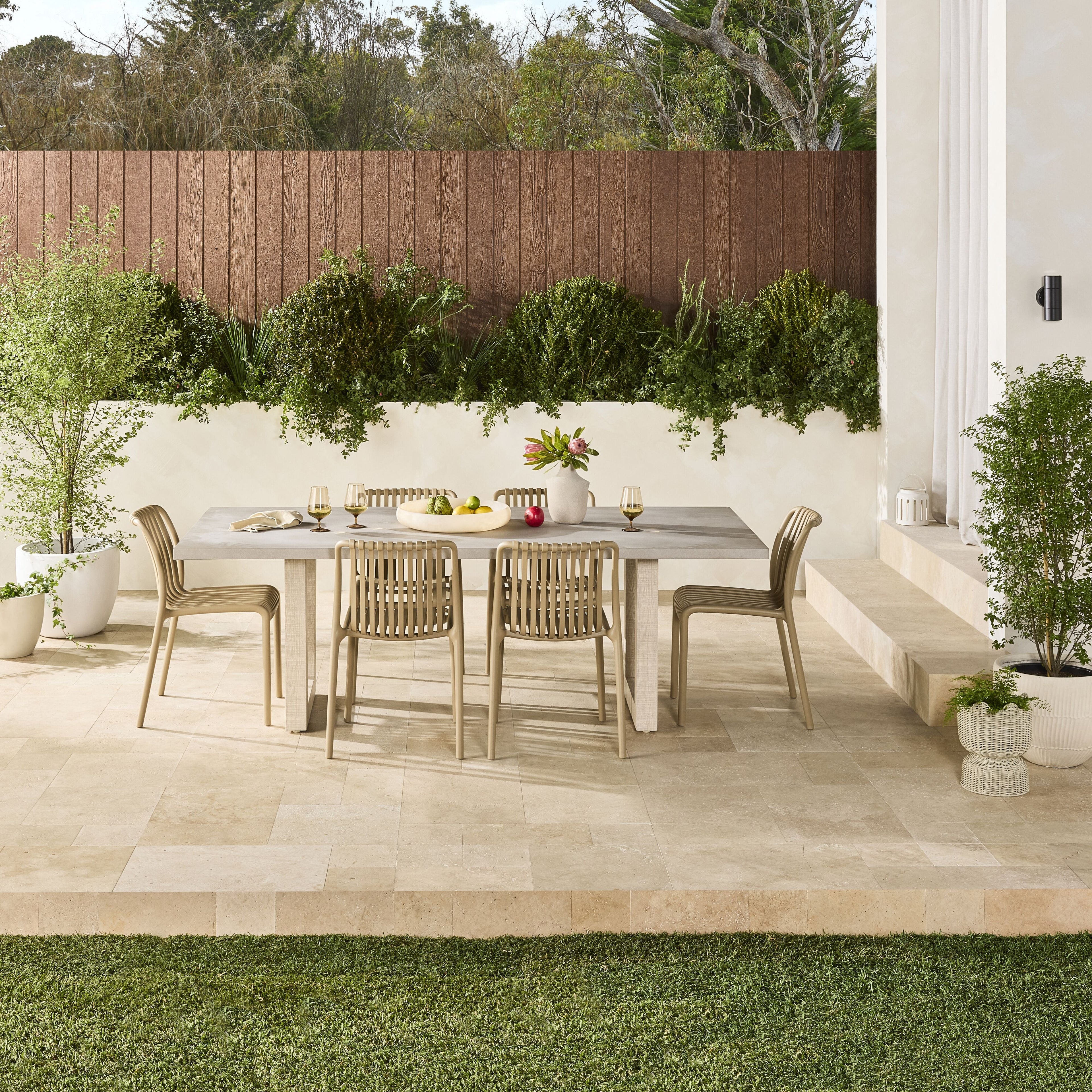 Mantara Outdoor Teak Timber Dining Table Natural 220cm