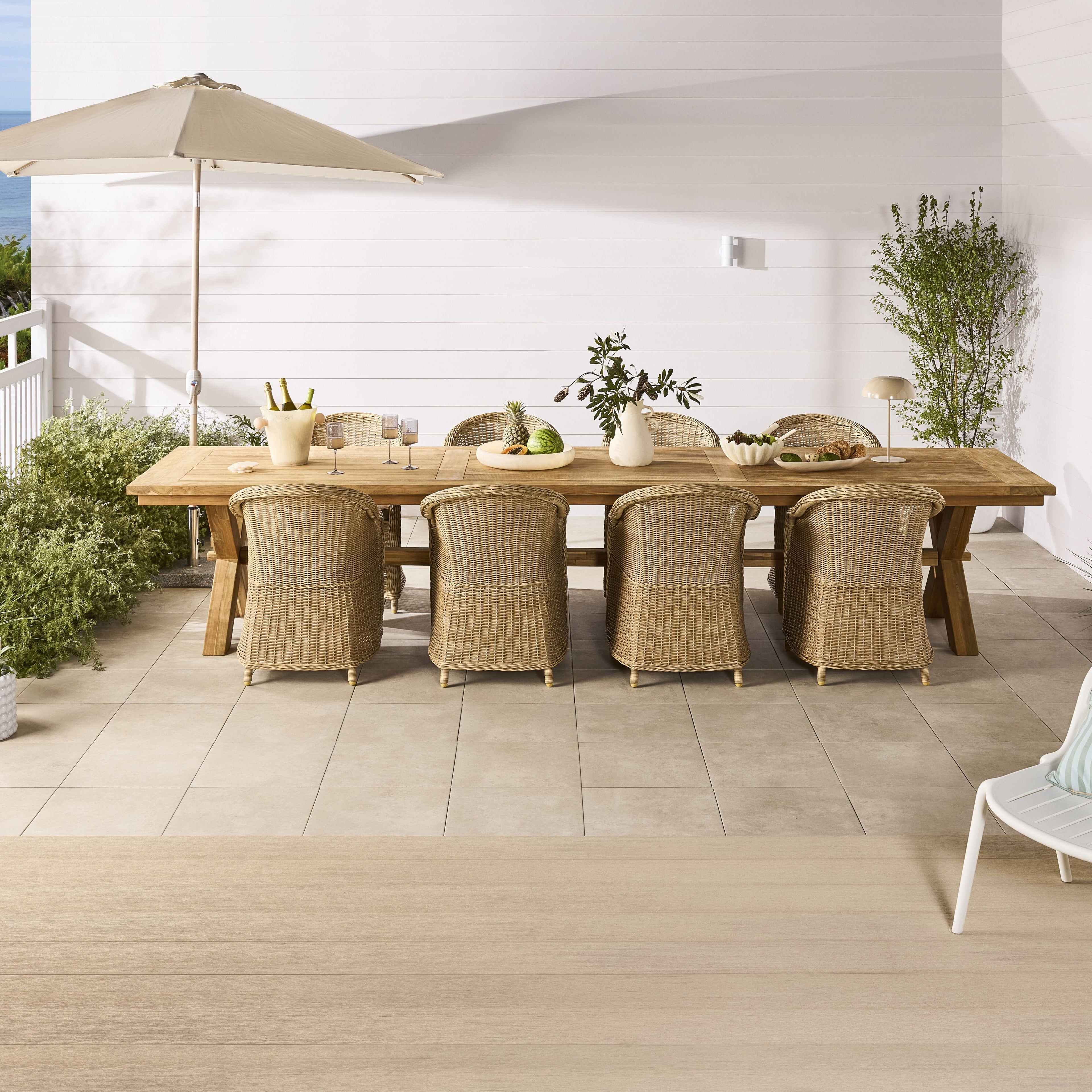Verdun Outdoor Wicker Dining Chair With Cushion Natural